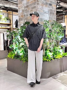 「アイテム（スウェットパンツ）」を使った、manamu さん（メンズ・186cm）の夏コーディネート