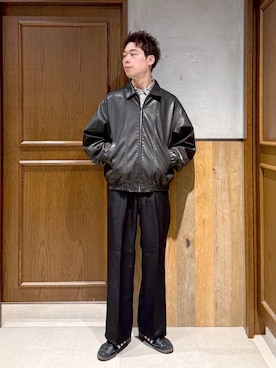 「アイテム（ブルゾン）」を使った、manamu さん（メンズ・186cm）の秋コーディネート