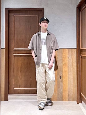 「アイテム（シャツ/ブラウス）」を使った、manamu さん（メンズ・186cm）の夏コーディネート