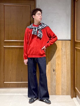 「RAGEBLUE（レイジブルー）のアイテム（パンツ）」を使った、manamu さん（メンズ・186cm）の秋コーディネート