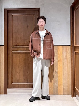 「メンズライク」｜「アイテム（ジャケット/アウター）」を使った、manamu さん（メンズ・186cm）の夏コーディネート