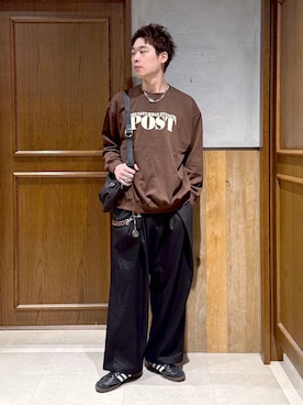 「アイテム（スウェット）」を使った、manamu さん（メンズ・186cm）の秋コーディネート