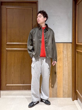 「アイテム（ブルゾン）」を使った、manamu さん（メンズ・186cm）の秋コーディネート