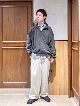 「アイテム（ナイロンジャケット）」を使った、manamu さん（メンズ・186cm）の秋コーディネート