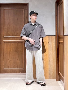 「アイテム（シャツ/ブラウス）」を使った、manamu さん（メンズ・186cm）の夏コーディネート