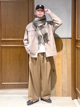 「アイテム（ブルゾン）」を使った、manamu さん（メンズ・186cm）の冬コーディネート