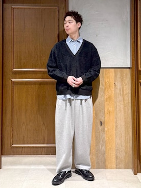 「アイテム（スウェットパンツ）」を使った、manamu さん（メンズ・186cm）の秋コーディネート
