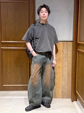 「RAGEBLUE（レイジブルー）のアイテム（トップス）」を使った、manamu さん（メンズ・186cm）の春コーディネート