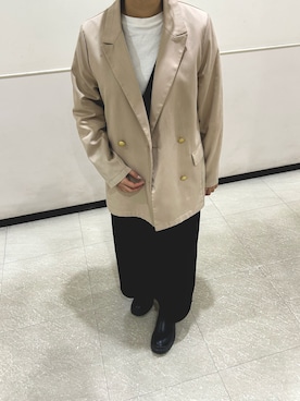 「RAY CASSIN（レイカズン）のアイテム（ジャンパースカート）」を使った、naaslove3073さん（レディース・154cm）の春コーディネート