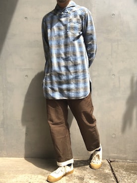 「サックスブルー」｜「アイテム（その他）」を使った、Patoさん（メンズ・166cm）の春コーディネート