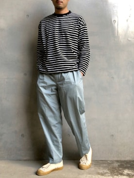 「リラックスパンツ」｜「アイテム（その他）」を使った、Patoさん（メンズ・166cm）の秋コーディネート
