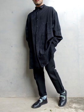 「COMME des GARCONS HOMME DEUX（コムデギャルソンオムドゥ）のアイテム（パンツ）」を使った、Patoさん（メンズ・166cm）の秋コーディネート