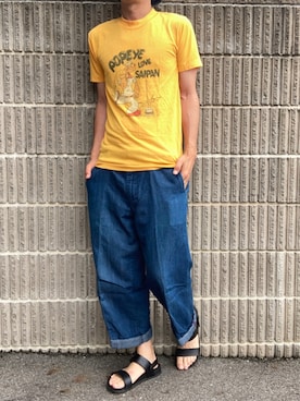 「45R（フォーティファイブアール）のアイテム（パンツ）」を使った、Patoさん（メンズ・165cm）の夏コーディネート
