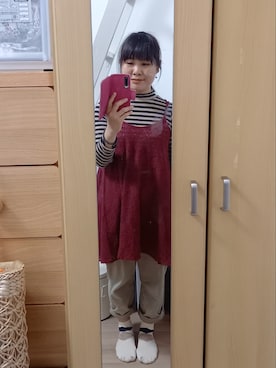 「Handmade（ハンドメイド）のアイテム（ピアス（両耳用））」を使った、Tamaさん（レディース・152cm）の秋コーディネート