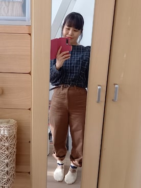 「アイテム（フレグランス、イエロー系）」を使った、Tamaさん（レディース・152cm）の冬コーディネート