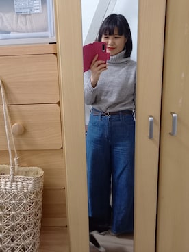 「タートルネックセーター」｜Tamaさん（レディース・152cm）の冬コーディネート