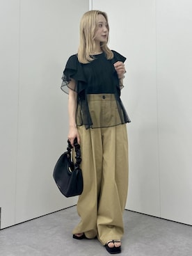 「ワンハンドル」｜「アイテム（サンダル）」を使った、ののさん（レディース・151cm）の夏コーディネート