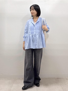 「アイテム（ローファー）」を使った、ののさん（レディース・151cm・20代）の夏コーディネート