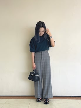 「ROPE' PICNIC（ロペピクニック）のバニティショルダーバッグ（ショルダーバッグ）」を使った、ののさん（レディース・151cm）の夏コーディネート