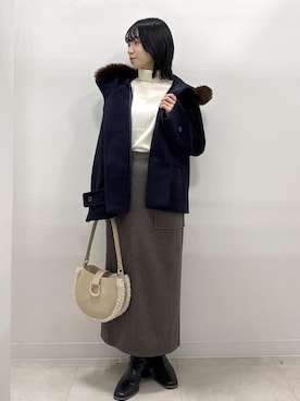 「アイテム（ダッフルコート）」を使った、ののさん（レディース・151cm）の秋コーディネート