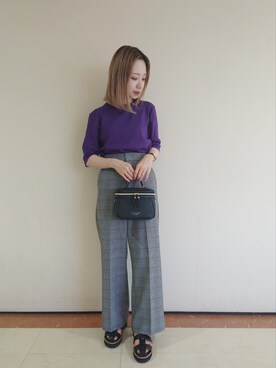 「ROPE' PICNIC（ロペピクニック）のバニティショルダーバッグ（ショルダーバッグ）」を使った、ののさん（レディース・151cm）の秋コーディネート