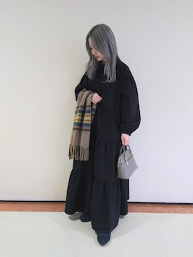 「チェック柄に恋してる」｜「アイテム（シャツワンピース）」を使った、ののさん（レディース・151cm）の秋コーディネート