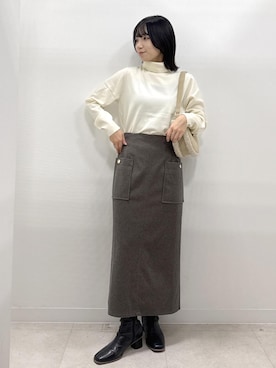 「アイテム（ダッフルコート）」を使った、ののさん（レディース・151cm）の秋コーディネート