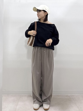 「アイテム（キャップ）」を使った、ののさん（レディース・151cm）の秋コーディネート