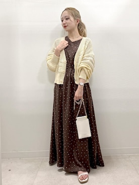 「ブラウンコーデ」｜「アイテム（サンダル）」を使った、ののさん（レディース・151cm）の春コーディネート