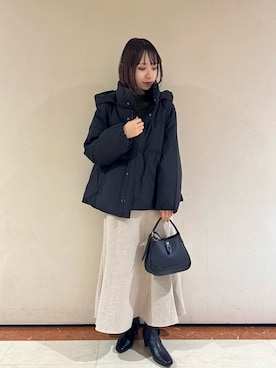 「服とコスメでなりたい自分に」｜「アイテム（ダウンジャケット/コート）」を使った、ののさん（レディース・151cm）の冬コーディネート