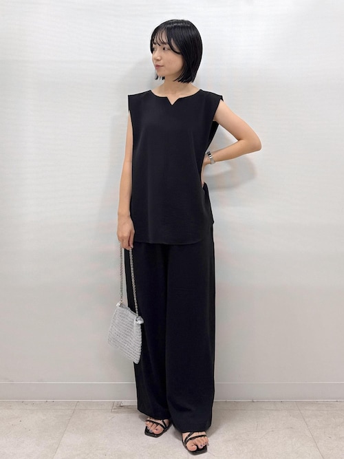 セール】ジョーゼット肩タックブラウス/セットアップ対応（シャツ