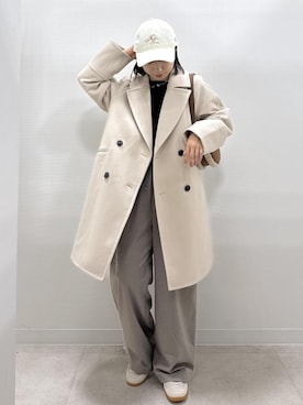 「アイテム（ピーコート）」を使った、ののさん（レディース・151cm）の秋コーディネート