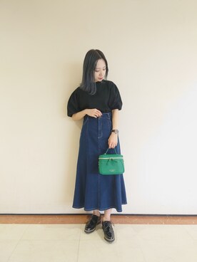 「ROPE' PICNIC（ロペピクニック）のバニティショルダーバッグ（ショルダーバッグ）」を使った、ののさん（レディース・151cm）の夏コーディネート