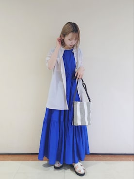 「カコバッグ」｜ののさん（レディース・151cm）の夏コーディネート