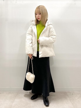 「ブーツコーデ」｜「アイテム（ダウンジャケット/コート）」を使った、ののさん（レディース・151cm）の冬コーディネート