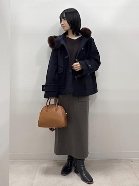 「アイテム（ダッフルコート）」を使った、ののさん（レディース・151cm）の秋コーディネート
