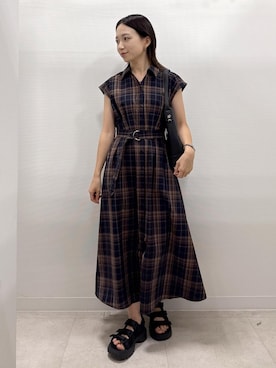 【新品】ロペピクニック　ウエストタックチェックアソートワンピース セール】ウエストタックチェックアソートワンピース（ワンピース