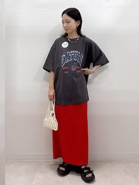 「アイテム（ハンドバッグ）」を使った、ののさん（レディース・151cm・20代）の夏コーディネート
