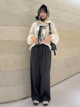 「アイテム（ストール/ショール）」を使った、ののさん（レディース・151cm・20代）の秋コーディネート