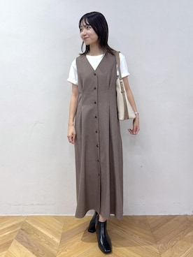 「アイテム（ジャンパースカート）」を使った、ののさん（レディース・151cm）の夏コーディネート