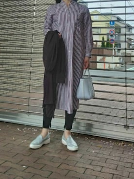 「TICCA（ティッカ）のアイテム（シャツワンピース）」を使った、yukanjpwさん（レディース・166cm）の春コーディネート