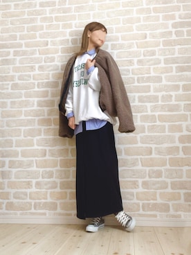 「classicalelf（クラシカルエルフ）のアイテム（ブルゾン）」を使った、asu＊さん（レディース・155cm）の冬コーディネート
