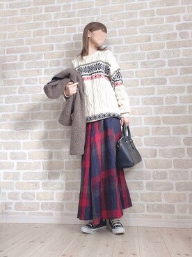 「classicalelf（クラシカルエルフ）のアイテム（ブルゾン）」を使った、asu＊さん（レディース・155cm）の冬コーディネート