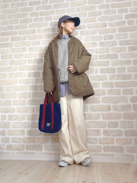 「classicalelf（クラシカルエルフ）のアイテム（ノーカラージャケット）」を使った、asu＊さん（レディース・155cm）の冬コーディネート