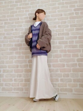 「classicalelf（クラシカルエルフ）のアイテム（ブルゾン）」を使った、asu＊さん（レディース・155cm）の冬コーディネート