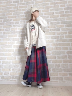 「HIGHLAND 2000（ハイランドトゥーサウザンド）のアイテム」を使った、asu＊さん（レディース・155cm）の冬コーディネート