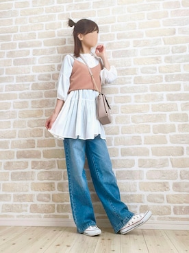 「classicalelf（クラシカルエルフ）のアイテム（パンツ）」を使った、asu＊さん（レディース・155cm）の春コーディネート