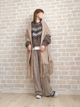 「DAY CLOSET（デイ クローゼット）のアイテム（Tシャツ/カットソー）」を使った、asu＊さん（レディース・155cm）の冬コーディネート