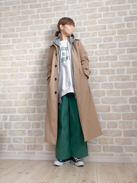 「H&M（エイチ・アンド・エム）のアイテム（パーカー）」を使った、asu＊さん（レディース・155cm）の冬コーディネート