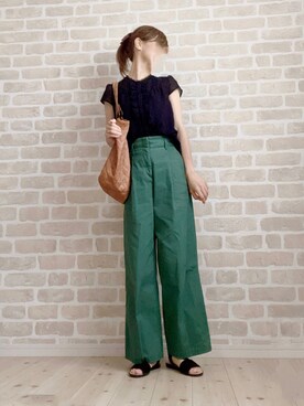 「Honeys（ハニーズ）のアイテム（トートバッグ）」を使った、asu＊さん（レディース・155cm）の夏コーディネート